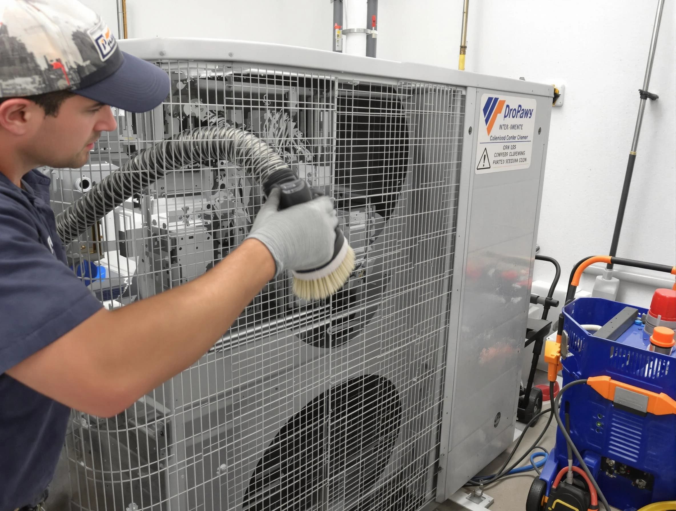 Clinton Air Duct Cleaning specialist performing precision AC coil cleaning for improved system performance in Clinton