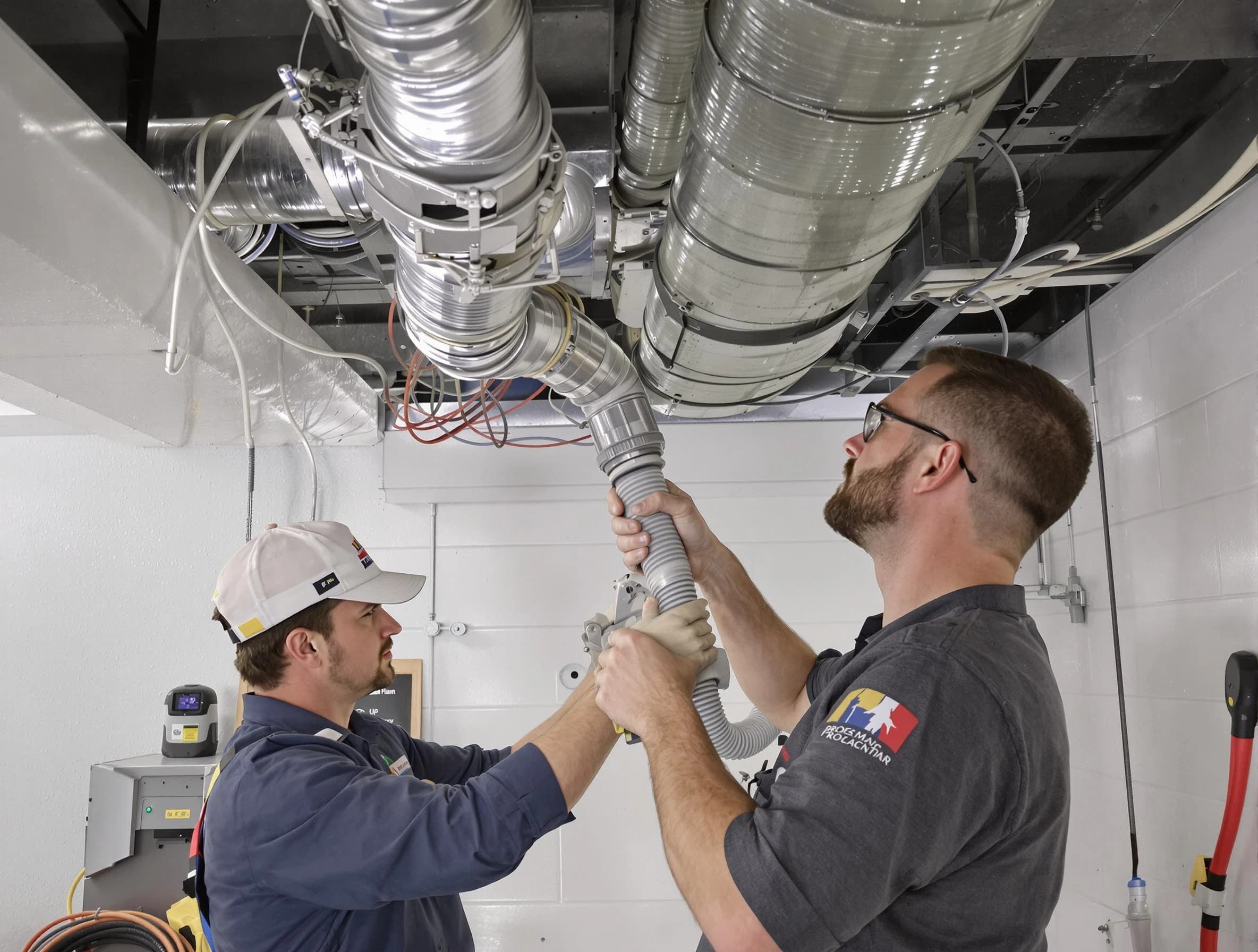 Clinton Air Duct Cleaning technician performing thorough AC duct cleaning in Clinton