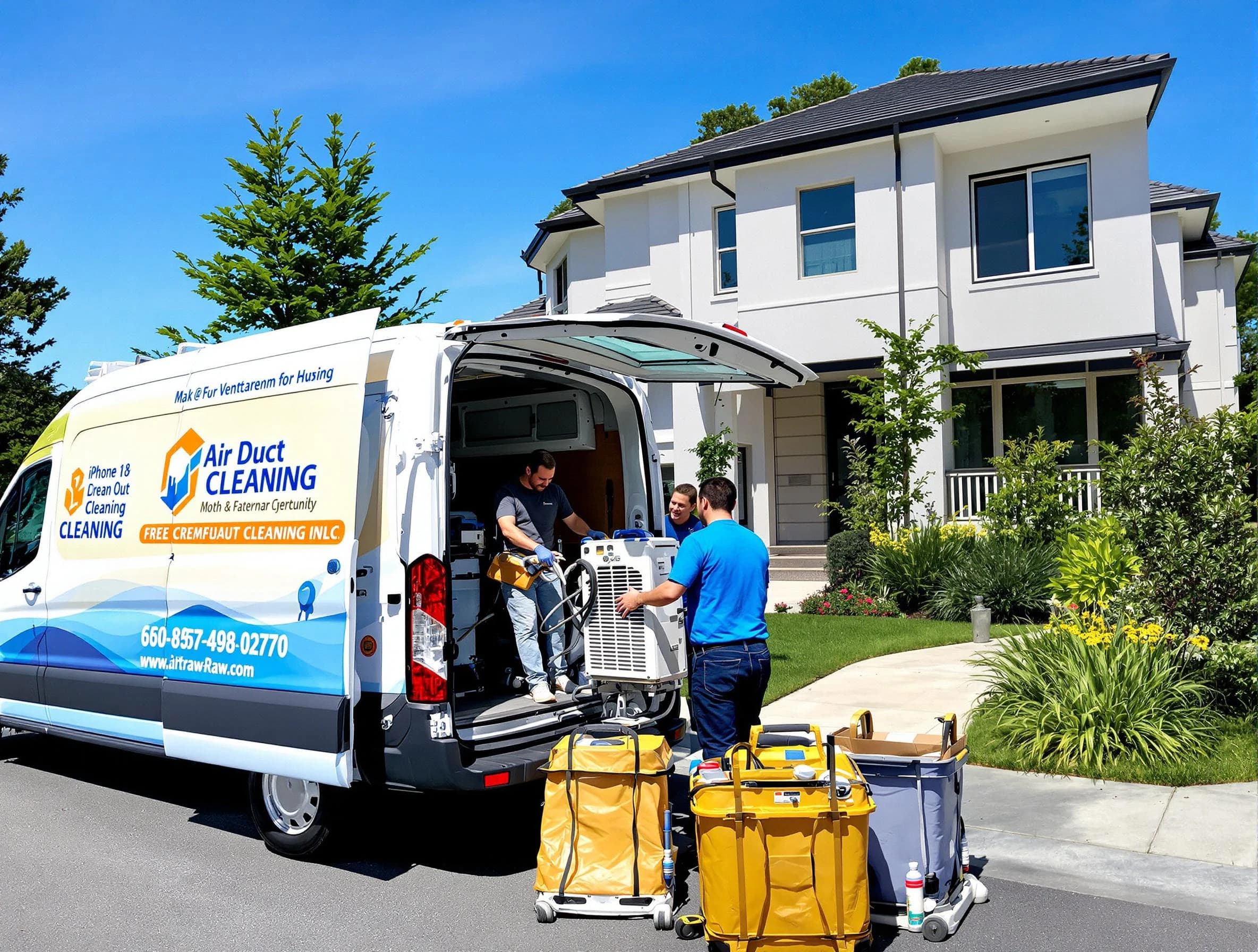 Clinton Air Duct Cleaning technician performing professional air duct cleaning in Clinton