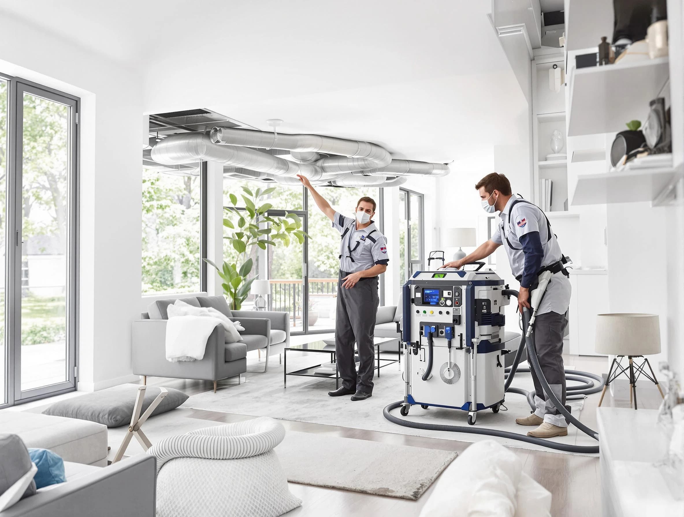 Clinton Air Duct Cleaning professional conducting pure air duct cleaning with state-of-the-art equipment in Clinton