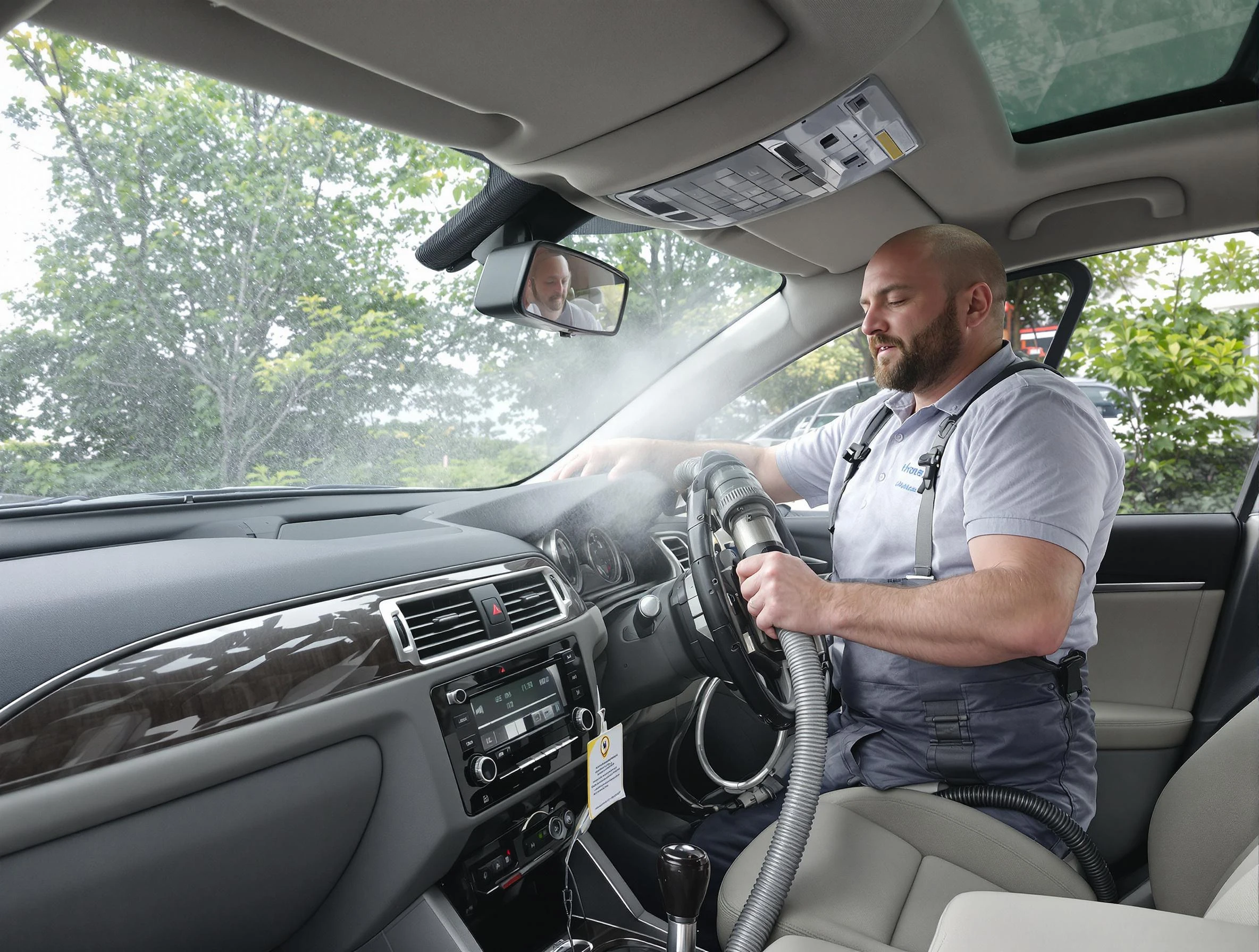 Clinton Air Duct Cleaning specialist performing professional car duct cleaning in Clinton