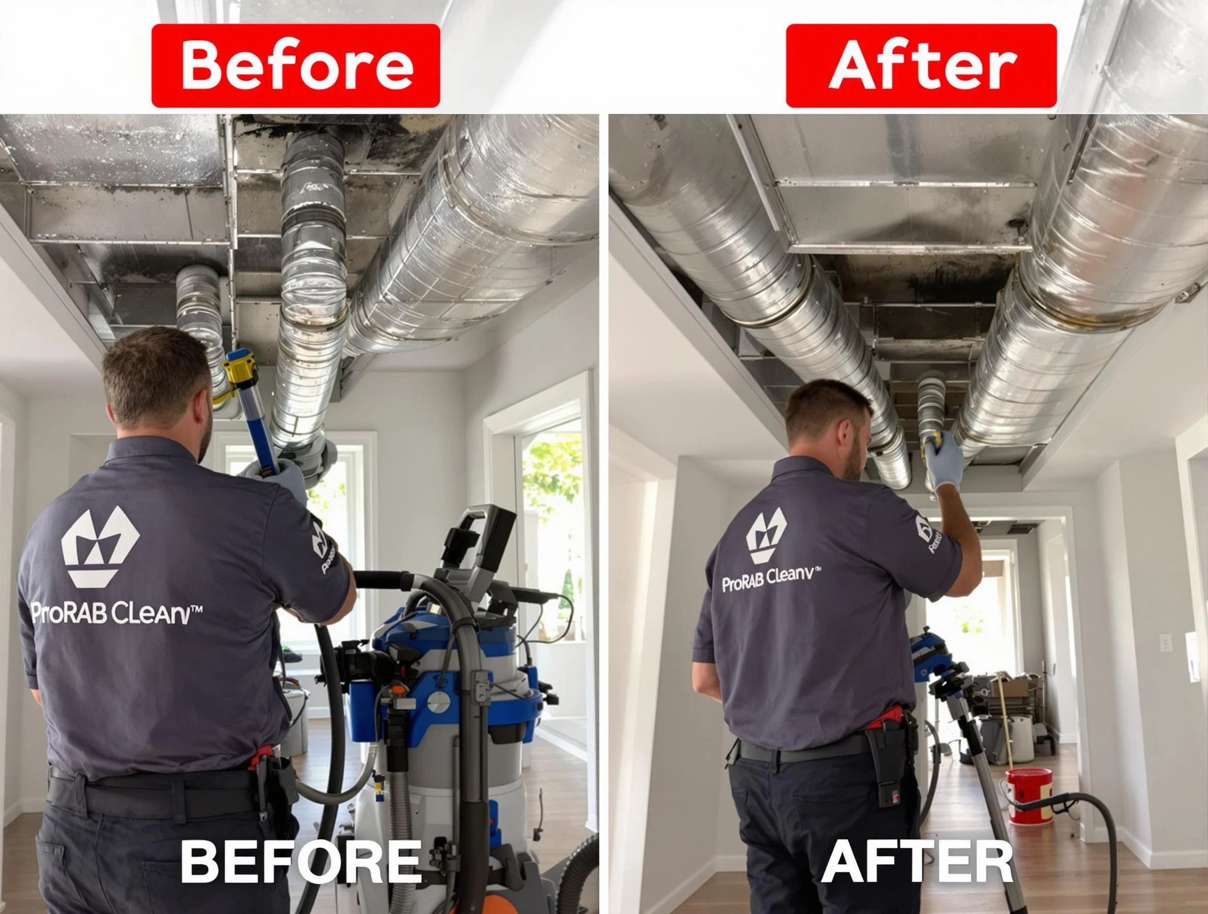 Clinton Air Duct Cleaning expert performing thorough residential duct cleaning in a Clinton home